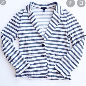 Gap knit blazer. Blue and white stripes. Size XS